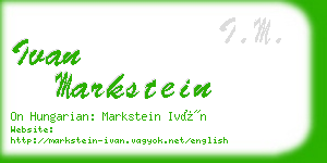 ivan markstein business card